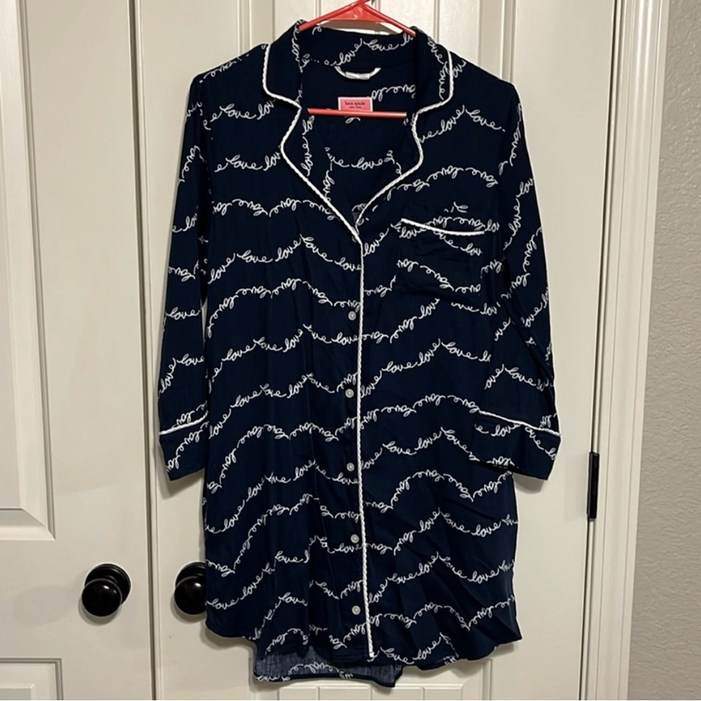 Kate Spade Navy Shirt with White Script